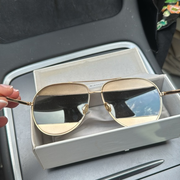 Dior Split Two Tone Metallic Aviator Sunglasses rose gold - Picture 5 of 5